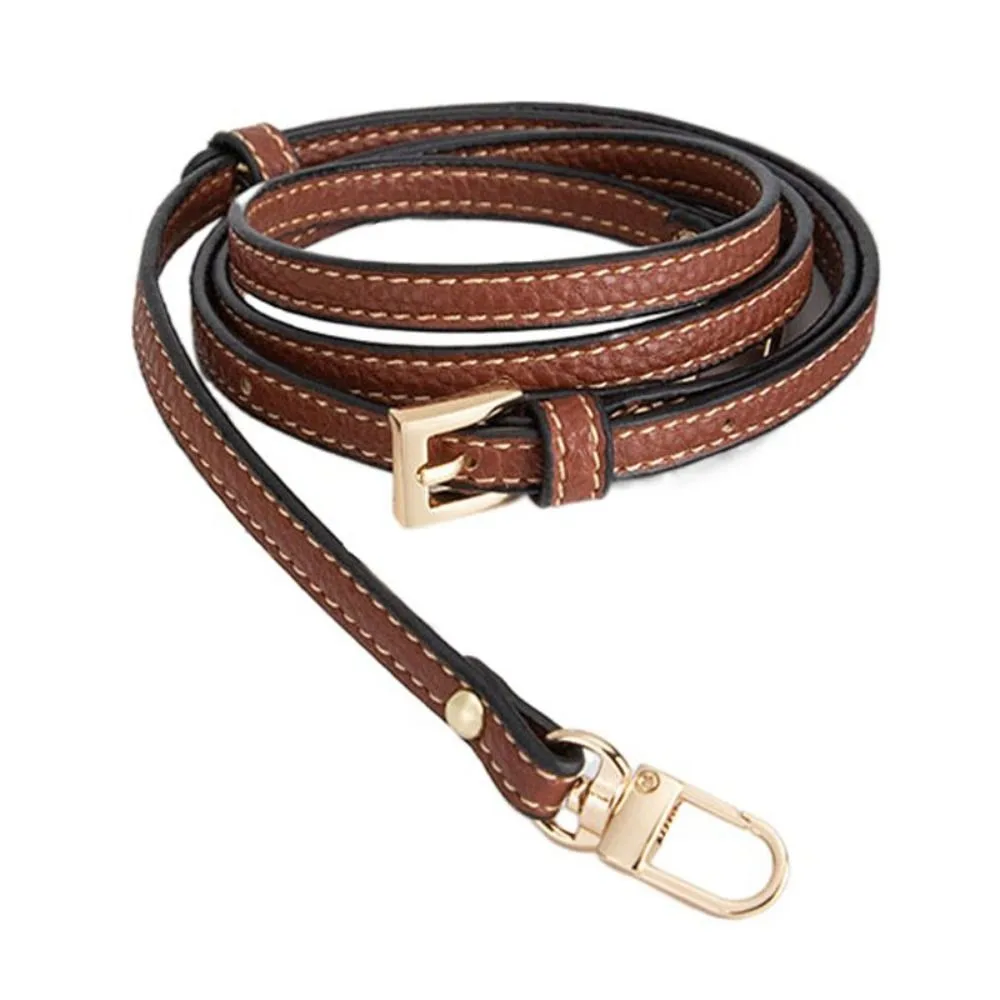 Enhanced Genuine Leather Shoulder Strap with Punch-Free Buckle - Premium Handbag and Crossbody Bag Accessory