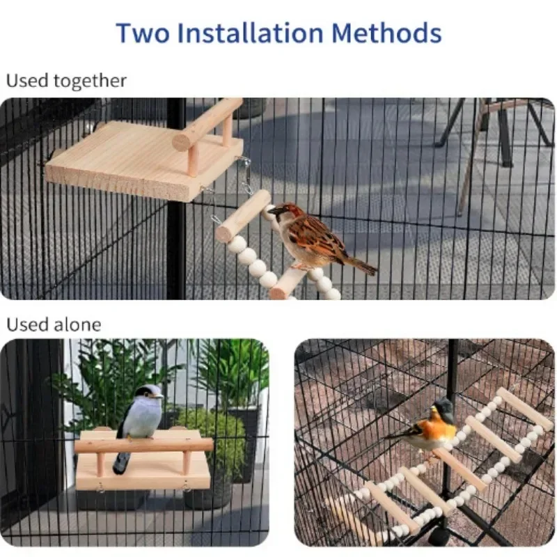 Bird Toy Hamster Toy Little Pet Springboard Combination Toy Parrot Climbing Ladder Springboard Ladder Swing Parrot Toys 5