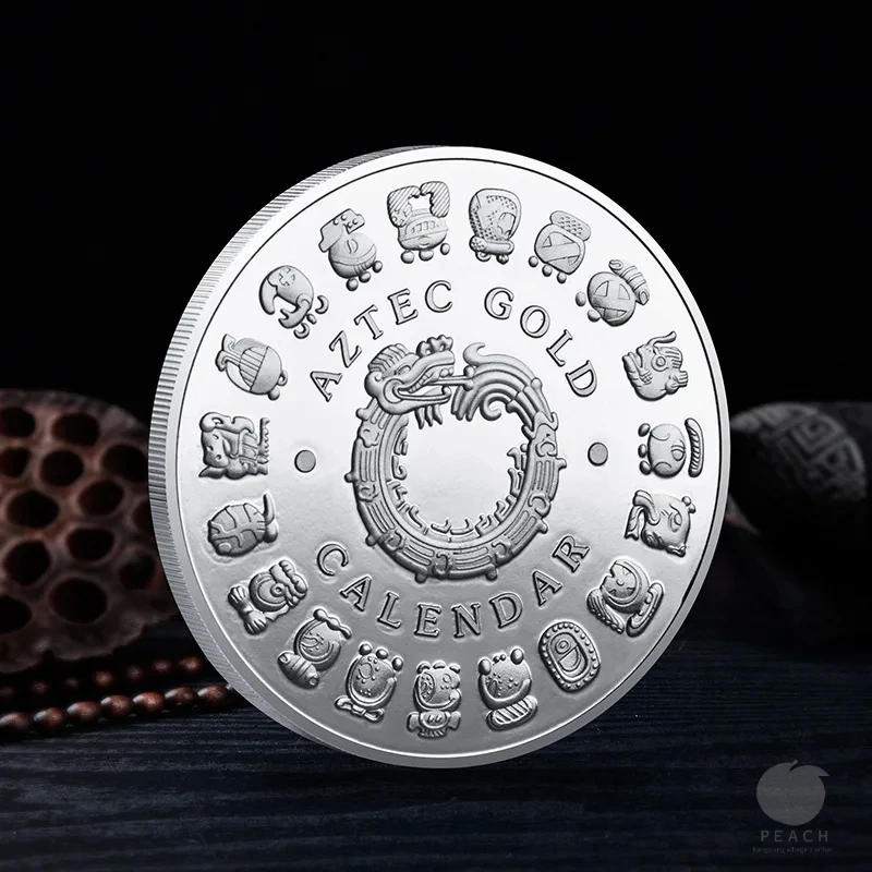 Mayan Aztec Calendar Souvenir Coin - Gold Collectible Art Piece