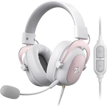 Redragon H510 Zeus White Wired Gaming Headset - 7.1 Surround Sound Memory Foam Ear Pads 53MM Drivers 1