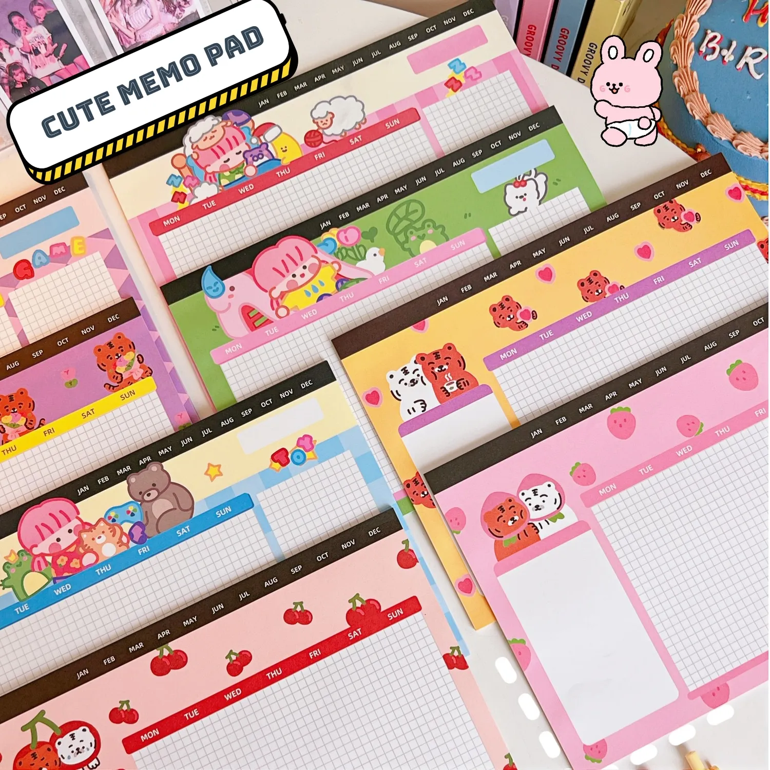 

Sharkbang New Arrival Stationery Memo Pads Paper Kawaii Gird Planner Big Notebook Paper Notepad Post Paperlaria