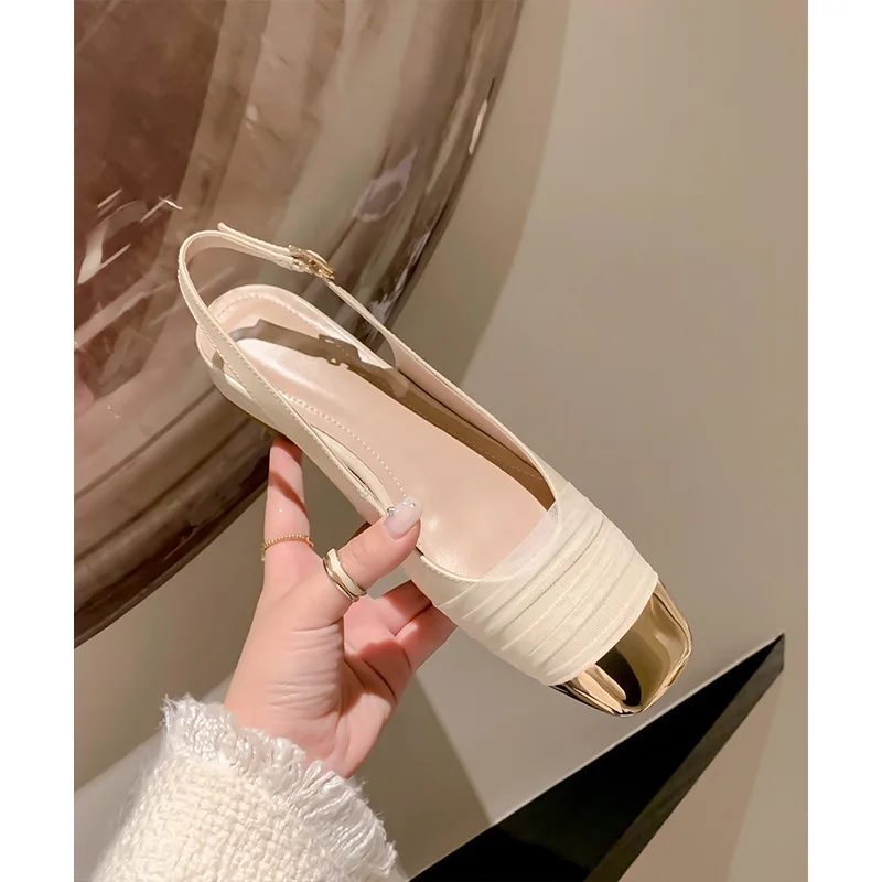 French Retro Baotou Sandals for Women's  Summer Fashion Korean Edition Versatile Color Matching New Low Heel Women's Singles