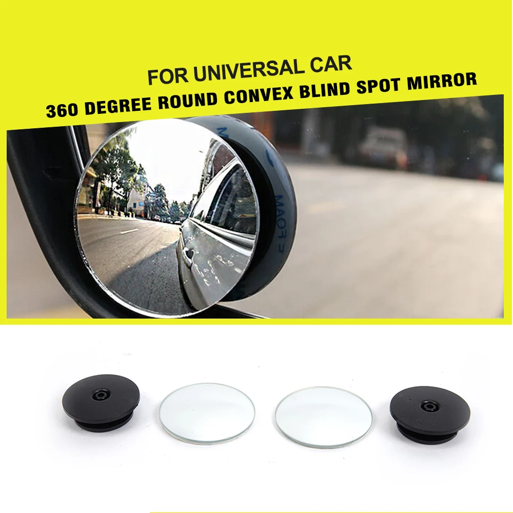 

Car Newest 360 Degree Frameless Ultrathin Wide Angle small Round Convex Blind Spot Rearview View Mirror For Any Cars 1 Pair