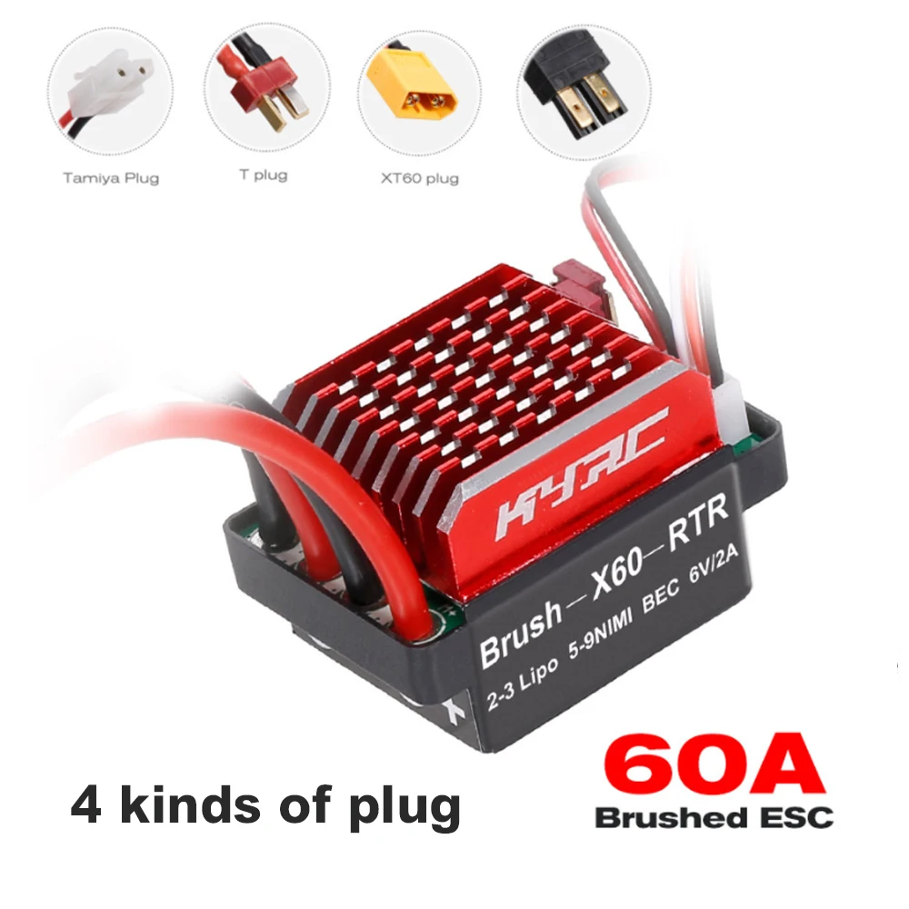60A ESC RC Car ESC Brushed Electric Speed Controller for 1/10 Traxxas