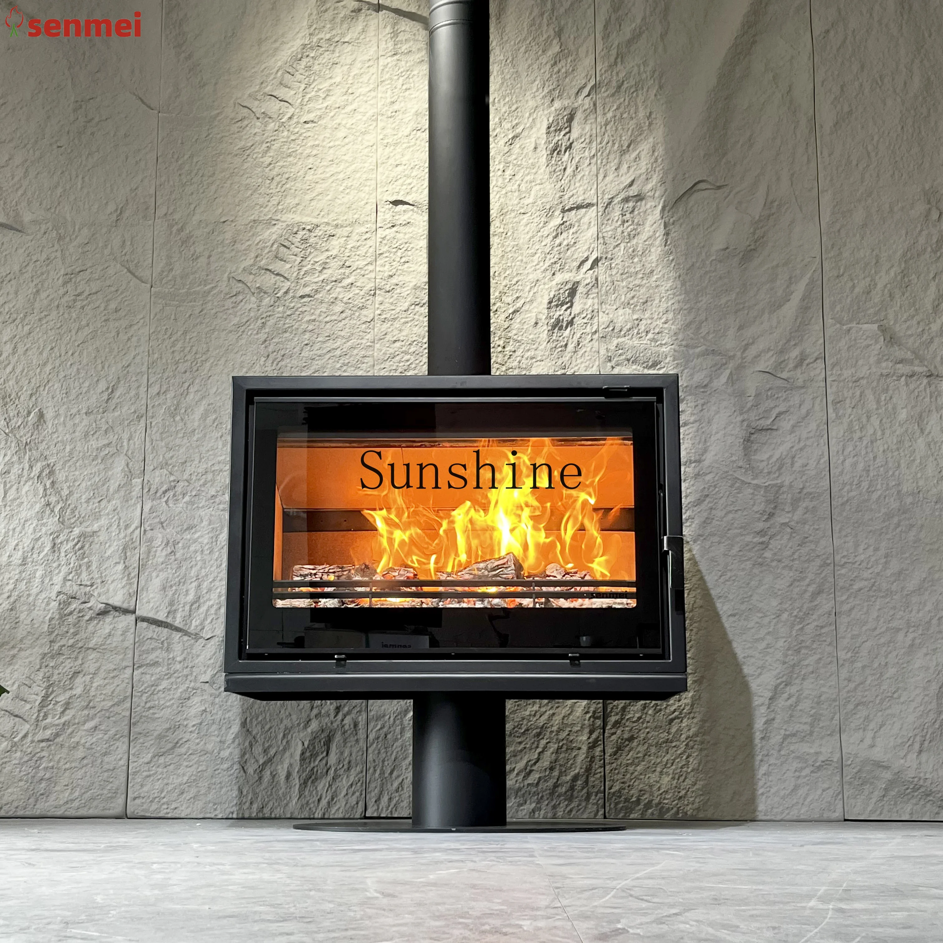 European cast iron fireplace wood fire heating stove B & B villa IMX2D2