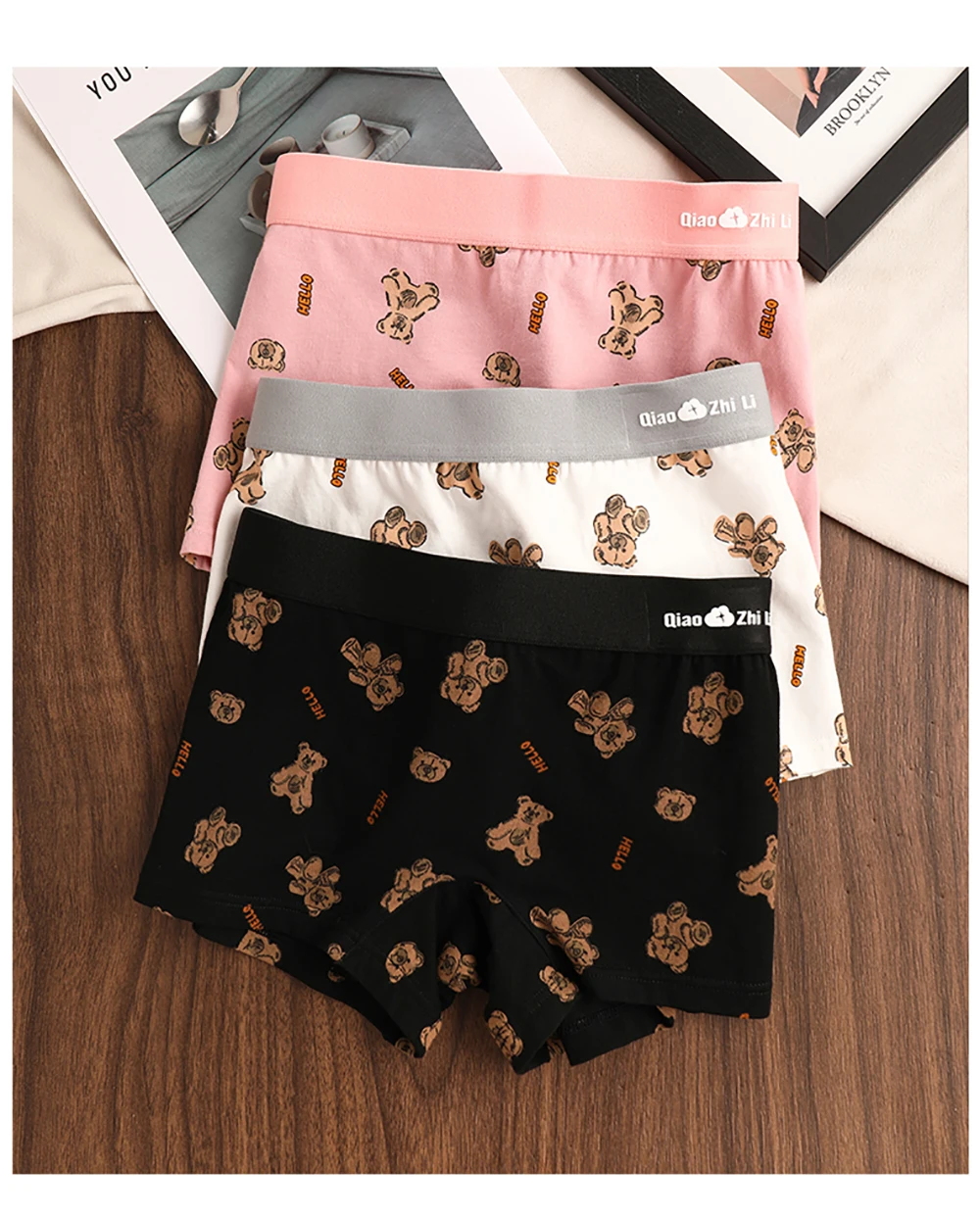 Women's Cotton Panties - Mid-Rise Boyshorts 3PCS Pack | Breathable Antibacterial Underwear
