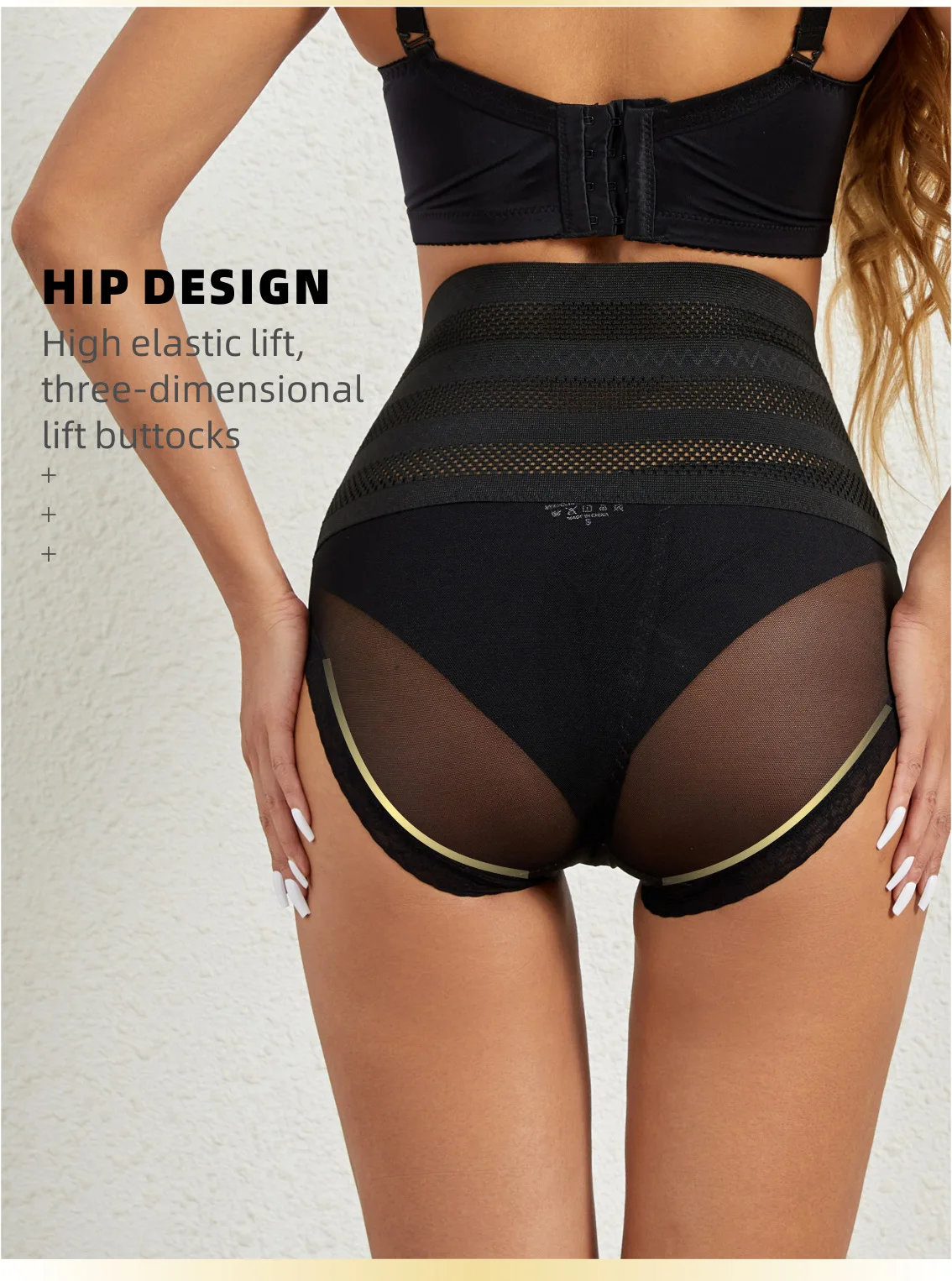 Description Picture 6 of item2Pcs/Set Women Bodyshaper Tummy Control Bottoming Panties Belly Tightening Pants Lifting Hip High Waist Female Underwear