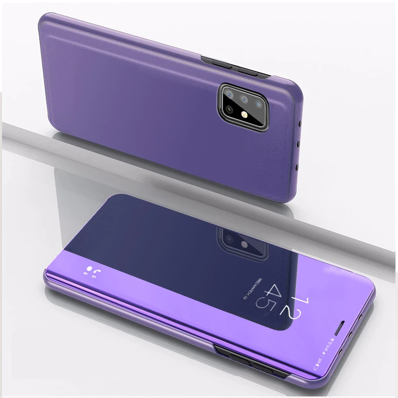 Reflective Flip Stand Phone Cover with Mirror Finish