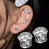 1 Pair White Magnetic Earrings Magnet Ear Clips Men Women Stud Earring Crystal Stone Stud Earring Clip No Piercing Jewelry Gift 1