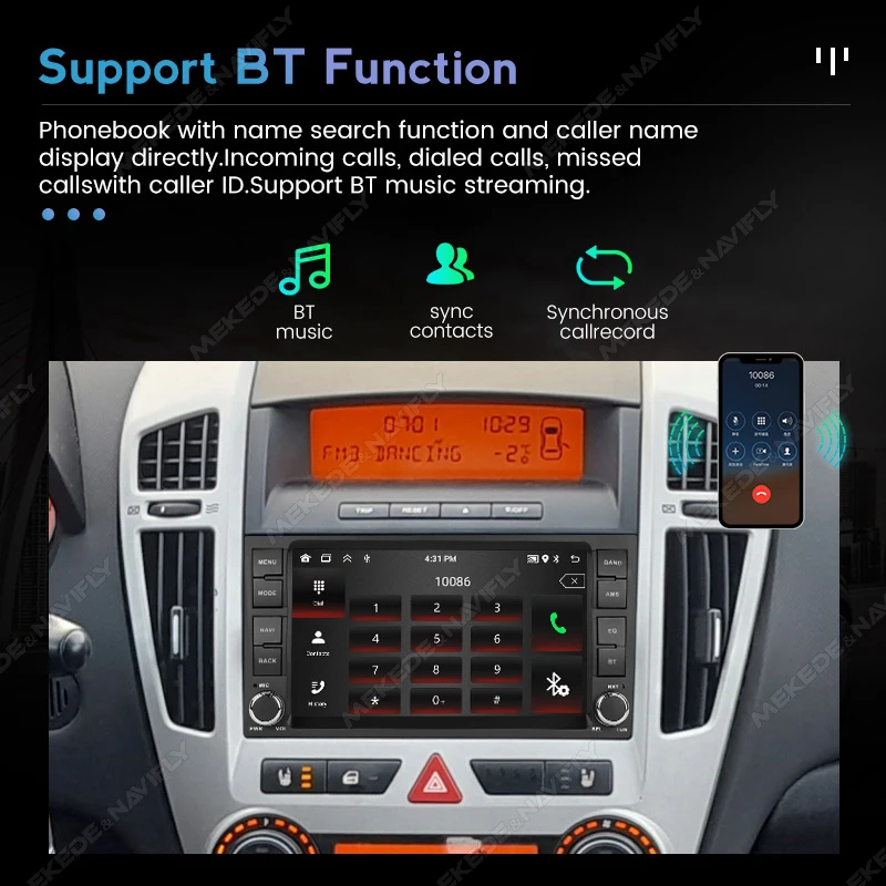Pantalla de visualización Multimedia inalámbrica CarPlay Android Auto de 7 pulgadas para KIA Ceed 2007-2009 Android 15 Radio de coche sistema inteligente GPS 5