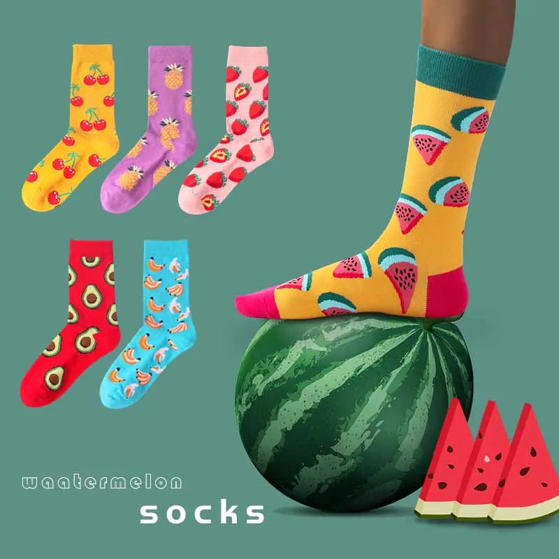 Happy Socks Calzini Uomo – Modello Watermelon, Taglia 41-46, Cotone Colorato E Creativo - 6