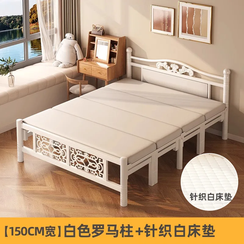 AOLIVIYA cama plegable cama doble 1,5 metros individual 1,2 metros hogar fuerte cama duradera habitación de alquiler adulto Simple forjado I