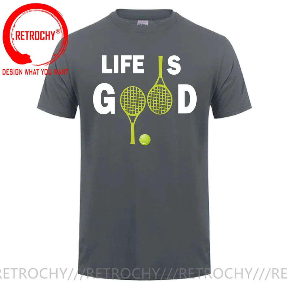 Wholesale T Shirts Good Life is Love Tennis Racket Ball Sport