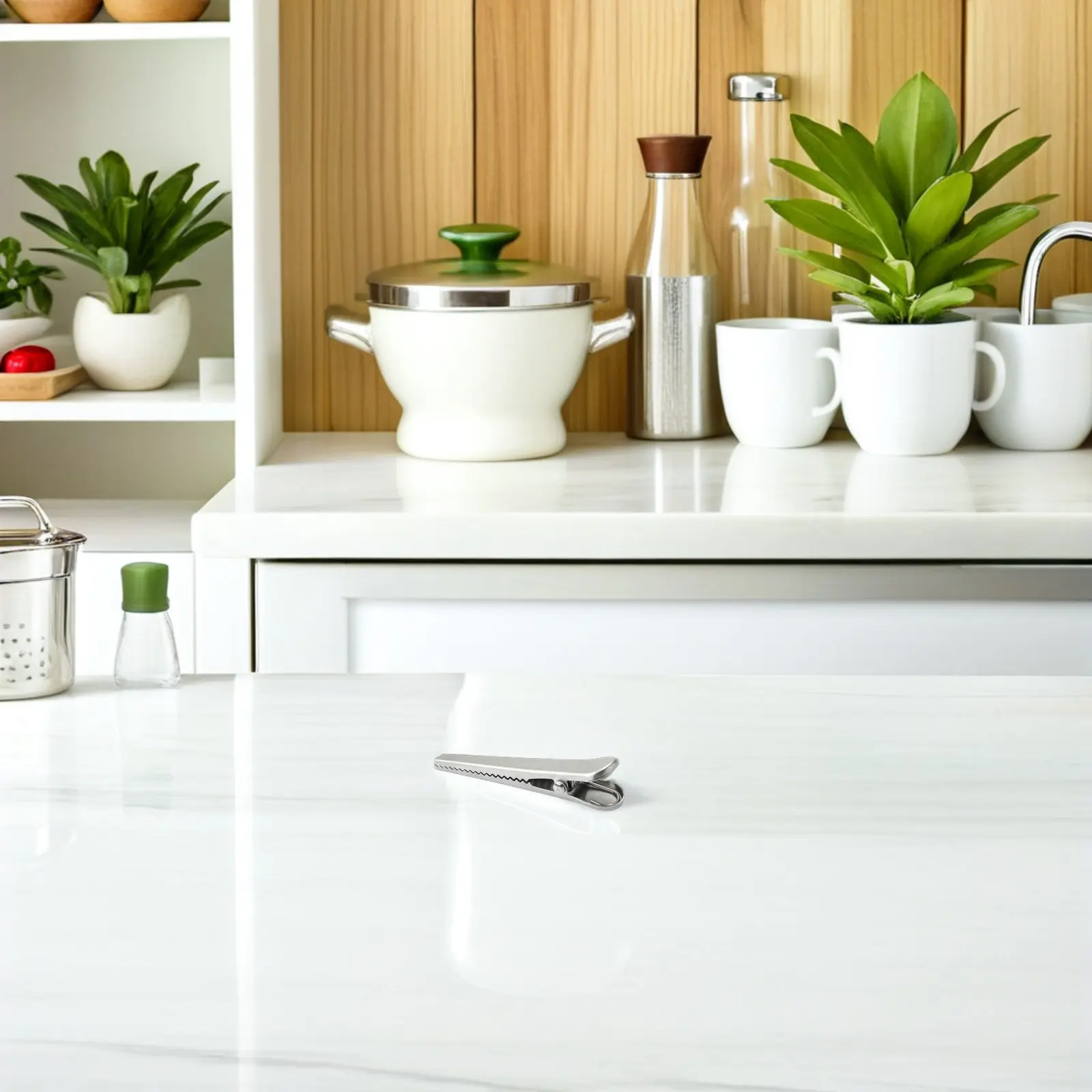 10Pcs 악어 모양의 스테인레스 스틸 식품 가방 씰링 클립 재사용 가능한 주방 필수 스낵 가방 클램프 신선도 유지 장치