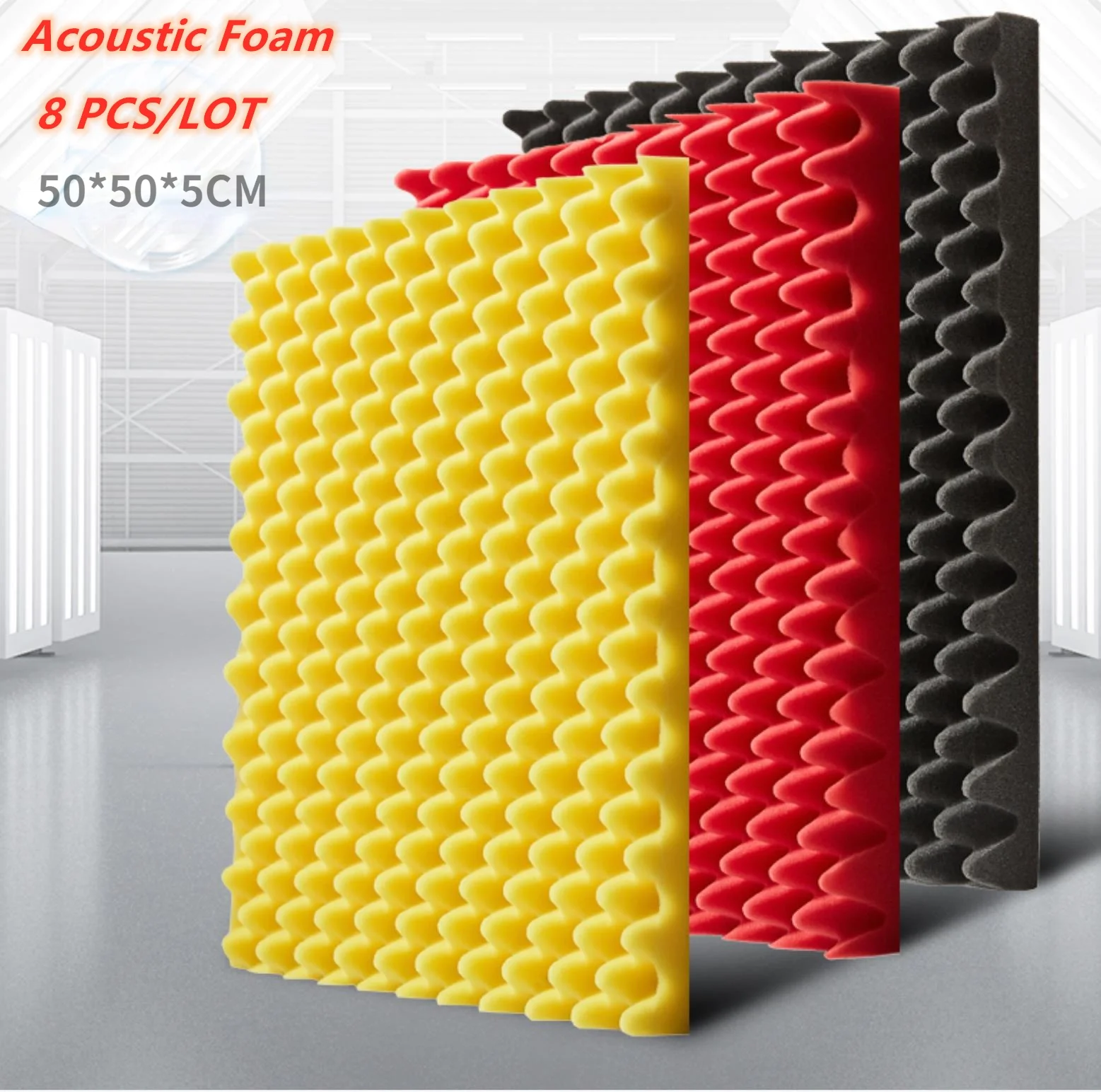 8 шт. студийная акустическая пена 50x50x5 см | Обустройство дома