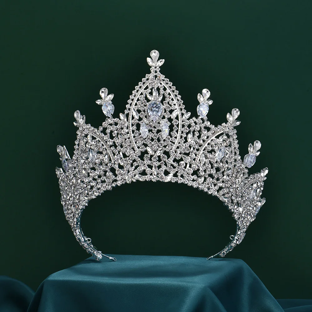 

Romantic Pageant Wedding Hair Accessories Shining Crown Zircon Crown Bridal Tiaras