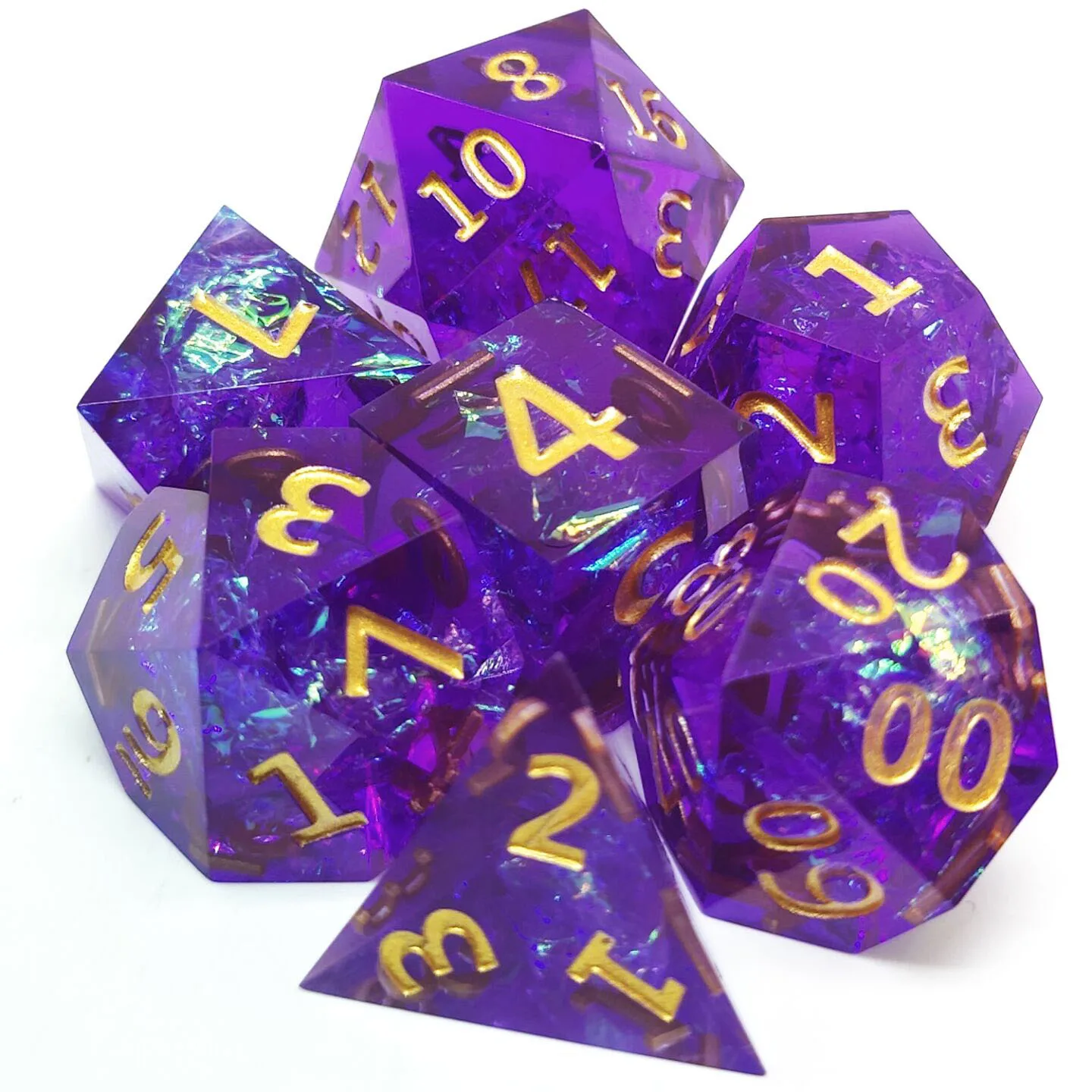 

Polyhedral Dice Resin Dice TRPG DND Games 7Pcs/Set D4 D6 D8 D10 D12 D20 Multi Sides for Board Game