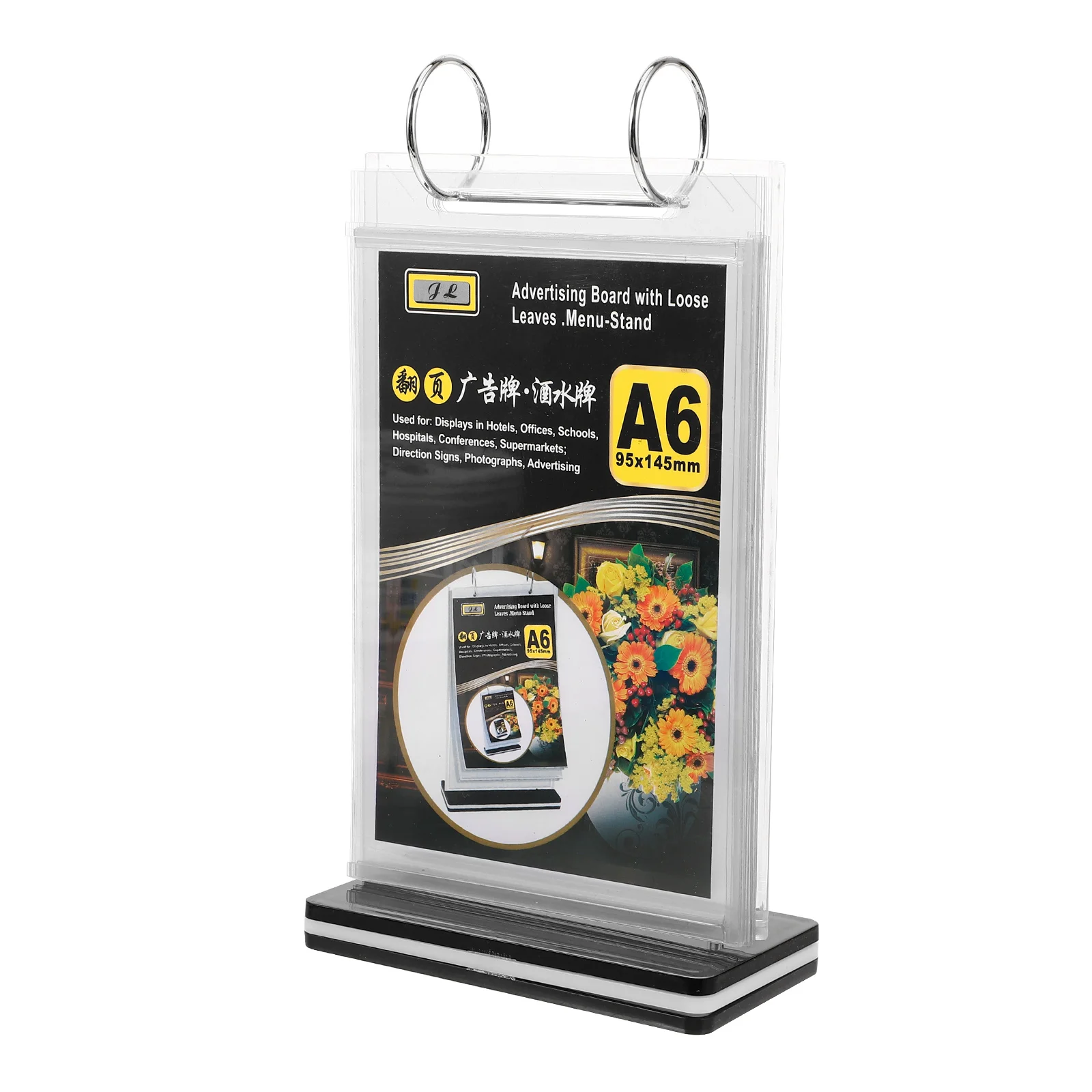 

PVC Loose-leaf Menu Card Desktop Display Stand Table Rack Picture Holders for Tables Sign Poster Storage Shelves