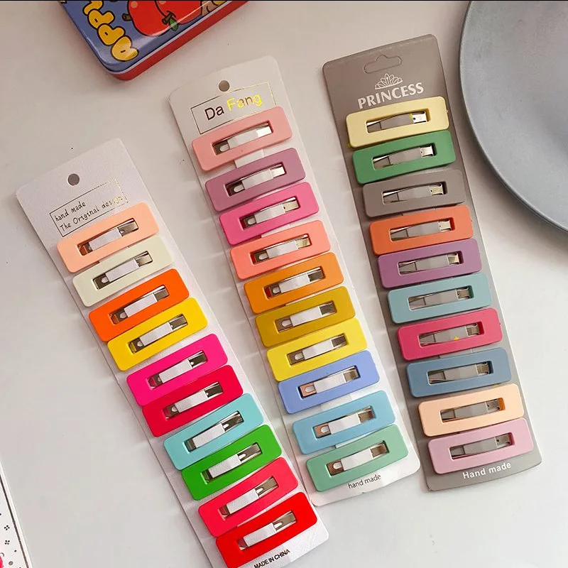 Baby Hairpins Hair Clips Hair Accessories Hair Headband Accessories Baby Headband Set Candy Color Baby Hairpins Sweet Girls Hair Clip Headband Kids Cute Heart Type Metal Fashion Hair Accessories Ornaments 10pcs/Set
