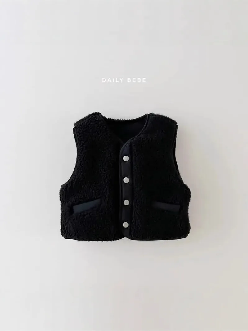 Outwear Clothes Autumn Winter Boys and Girls Color Coat Sleeveless Print Jacket Hooded Vest Cartoon Solid Kids Warm Vest