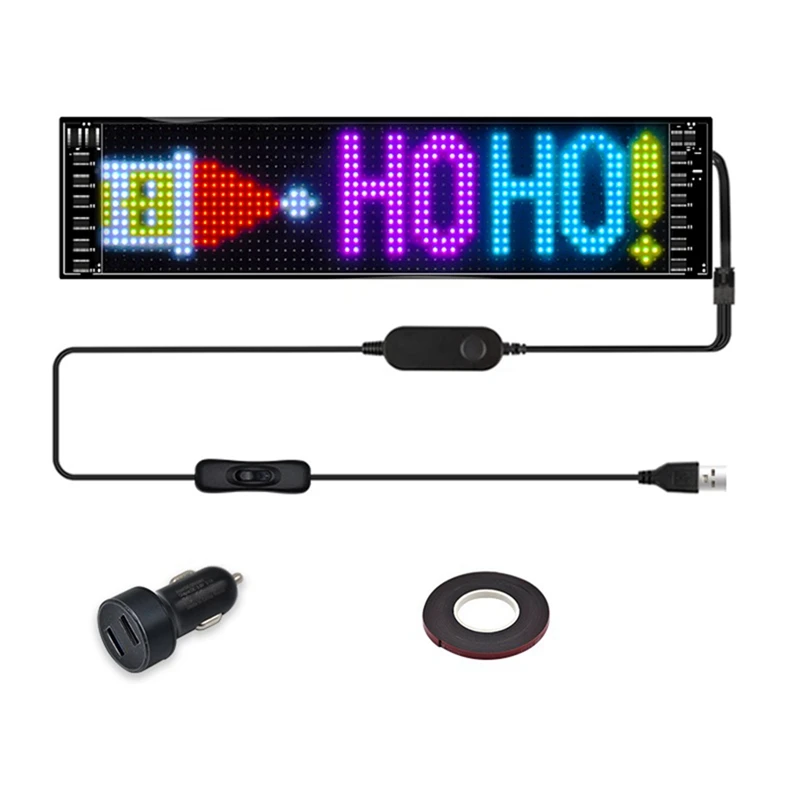 panneau-led-pixel-flexible-usb-5v-technologie-led-rvb-affichage-du-texte-defilant-et-de-l'animation-16x64-led-9-2x-ino-2-cm-facile-a-utiliser