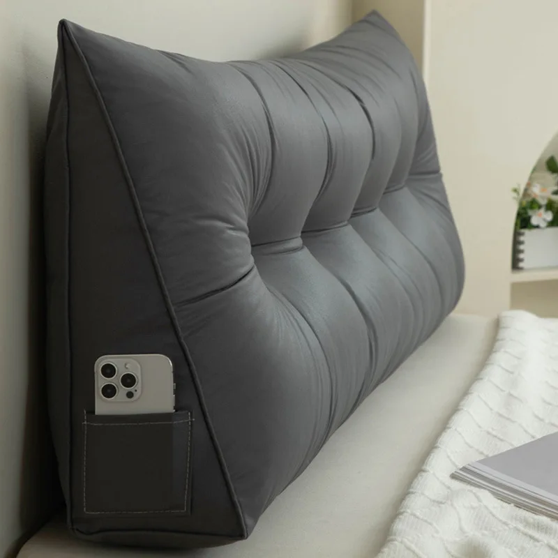 Home Quality Waterproof Removable Bedside Cushion Triangular Bed Backrest Pillow for Couple Soft Waist Large Sofa Headboard 이불 3