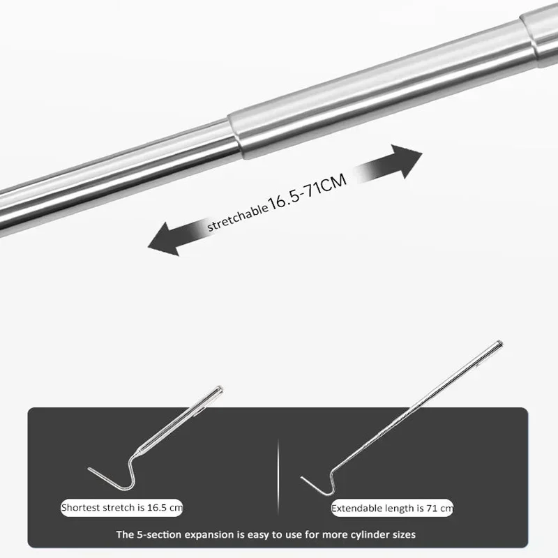 17-67cm Reptile Snake Hooks 1 Pack of Professional Snake Hooks Catching Tools Retractable Stainless Steel Hook Accessories