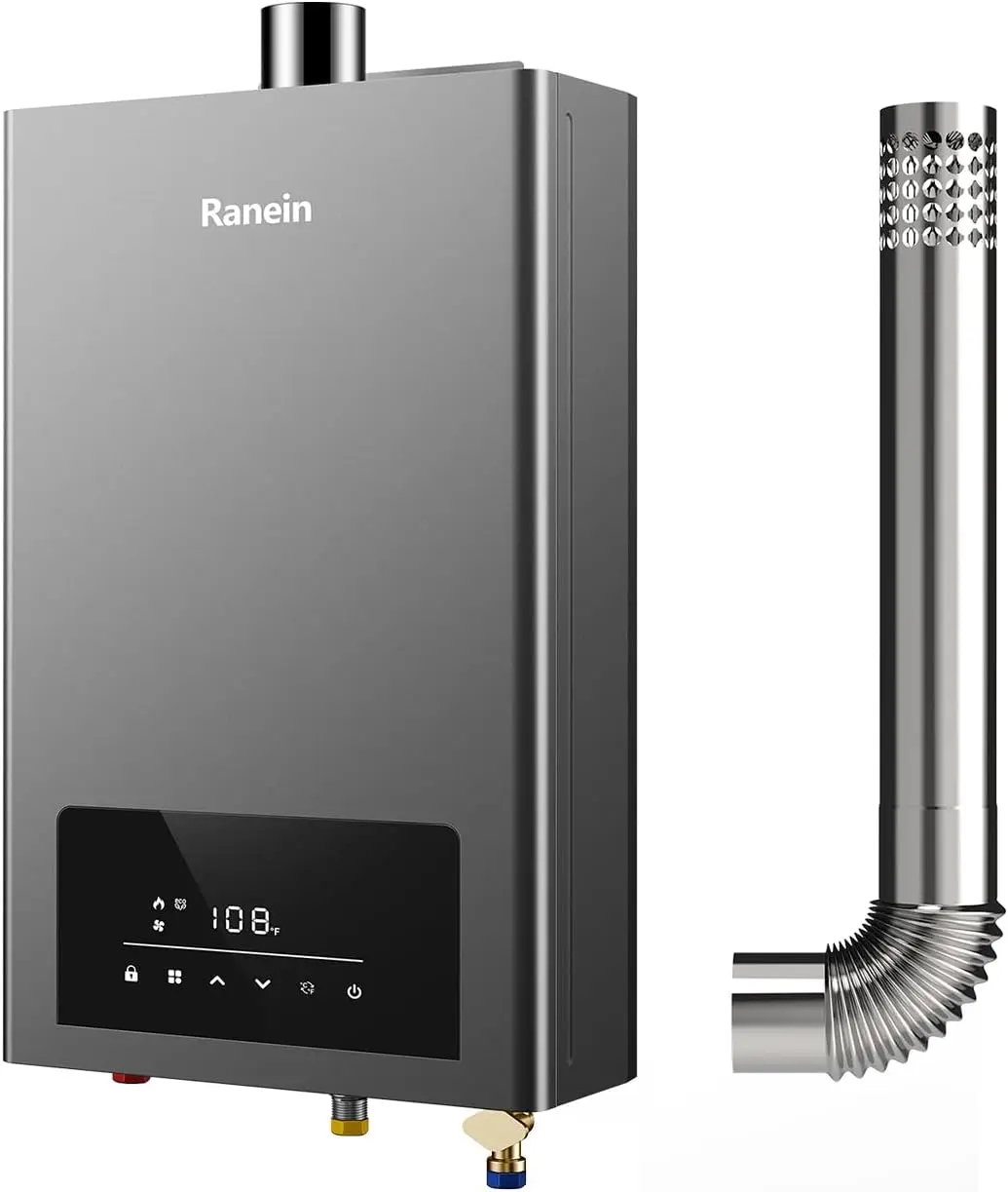 Propane Gas Tankless Water Heater with Vent Pipe Indoor Max 3.6 GPM, 80,000 BTU Instant Hot Water Heater