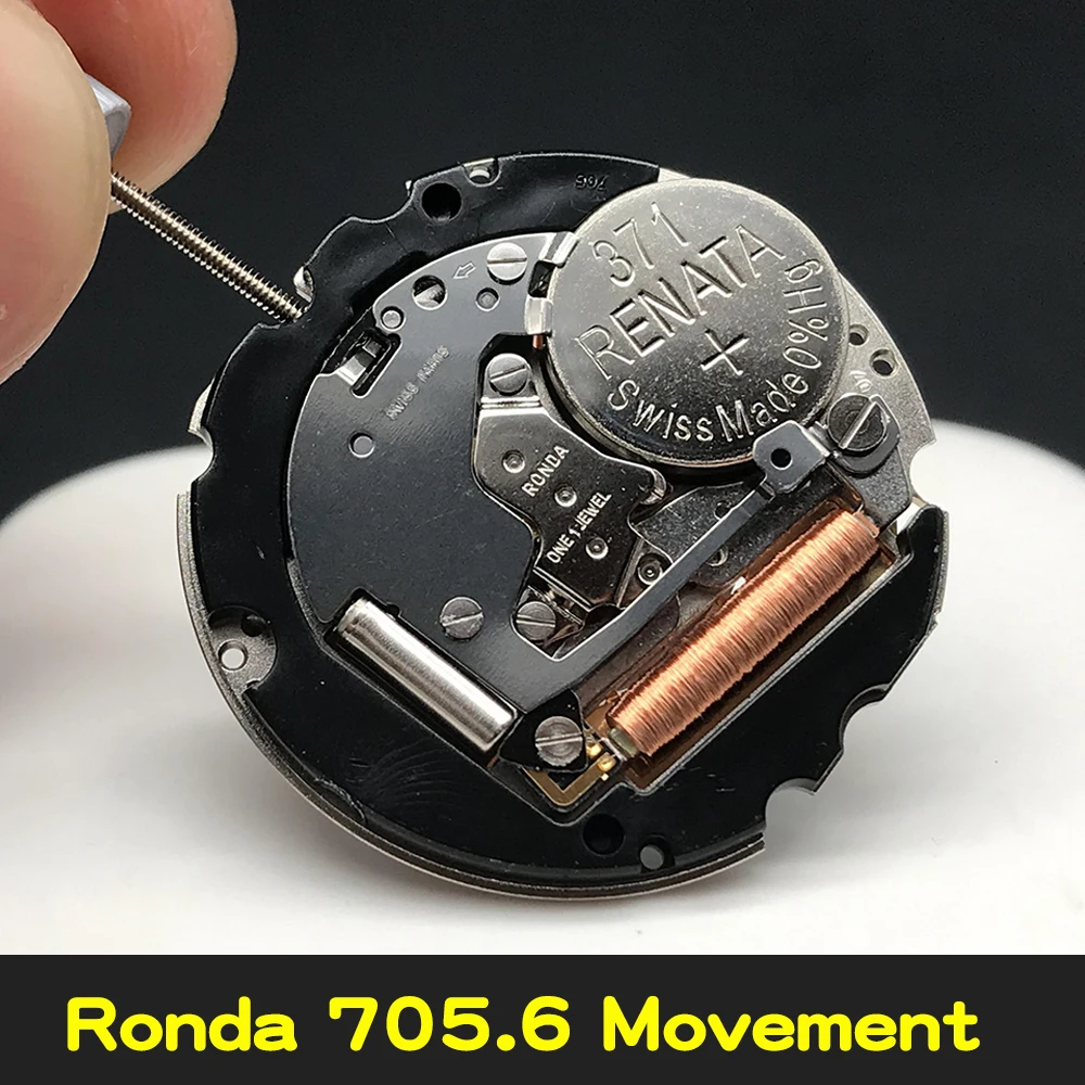 Original SW 1 Jewels Ronda Quartz Watch Movement 705 705.6 Mechanism for Watch Replacement Repair Tool Parts Date at 6
