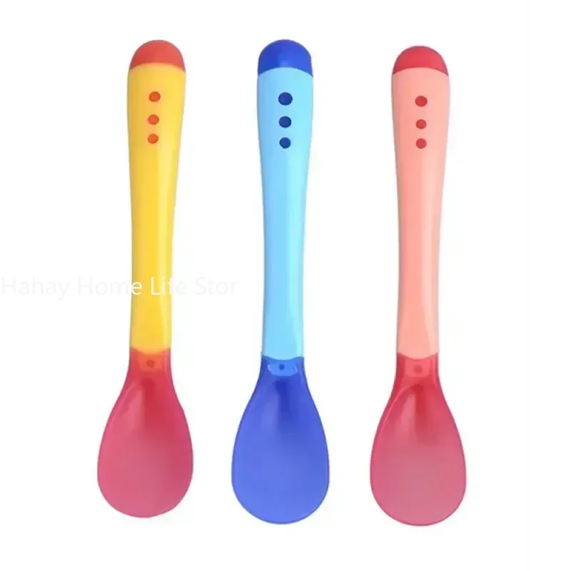 Baby Feeding Spoons Silicone Baby Feeding Spoons Tableware Waterproof Spoon Temperature Sensing Spoon Suitable For Children's Feeding