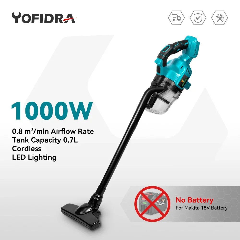 

Cordless Handheld Electric Vacuum Cleaner 1000W Powerful Rechargeable Household Indoor Cleaning Tools For Makita 18V Battery