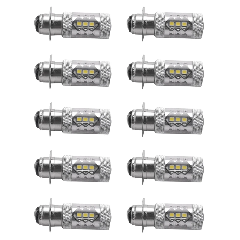 10x H6 Headlight Led Light Bulbs ,12v Xenon White P15d1/h6m 80w Fog