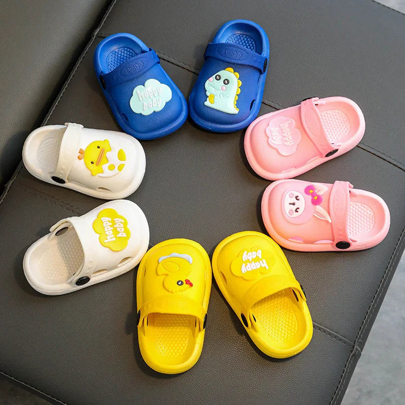 Summer Baby Sandals for Boy Girls Cartoon Bear Kids Flip Flop Toddler Rubber Slippers for Children Home Garden Beach Anti Shoes