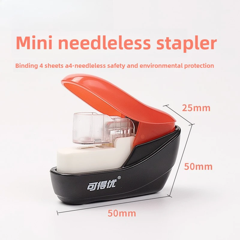손톱 없음 스테이플러 미니 귀여운 책 바인더 스테이플 프리 종이 패스너 휴대용 친환경 사무 도구 어린이 안전 공예 스테이플러