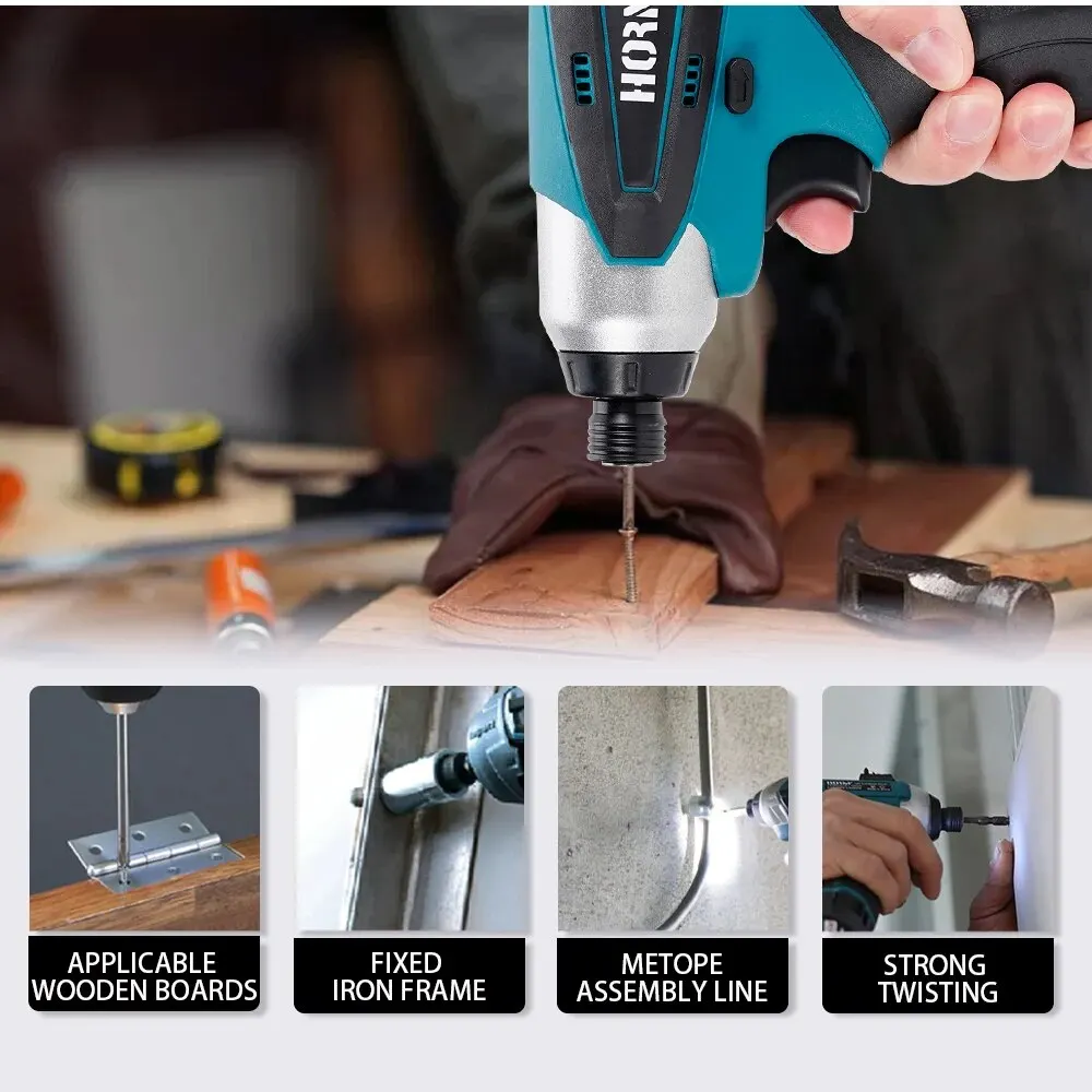 Hormy Compact 12V Electric Screwdriver 2500RPM 100N.m Cordless Impact Screw Driver Motor Compatible For Makita 10.8V Battery 3