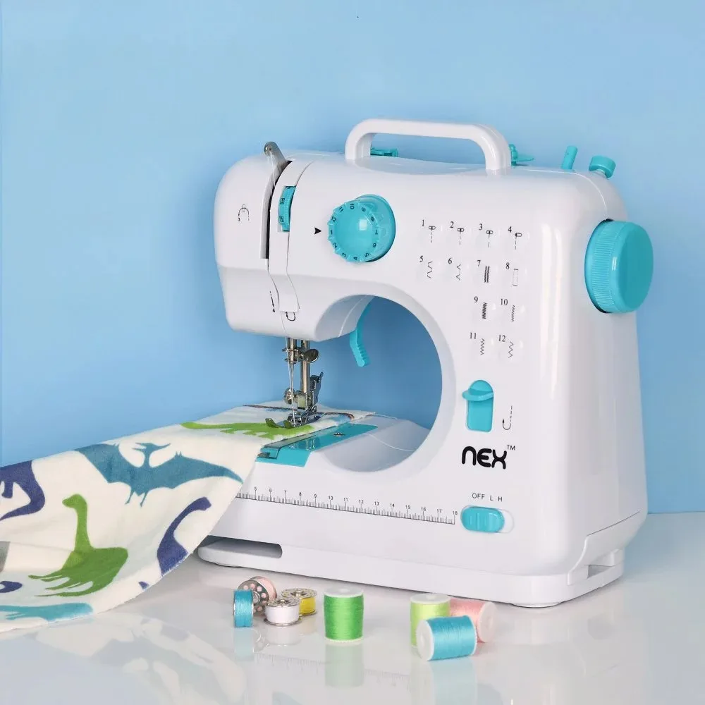 

Mechanical Portable Sewing Machine with Two Speed Control, Double Thread, 12 Pre-Set Stitches