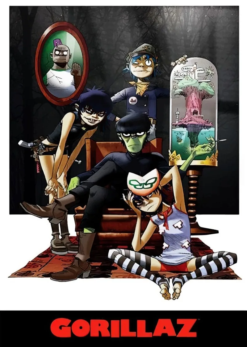Gorillaz Hip-Hop Band Artistic Canvas Wall Art
