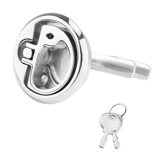 ISURE MARINE Stainless Steel Flush Hatch Latches – 2.4'' Locking Floor Buckles, 2 Pack With Keys, Marine Grade - View #3