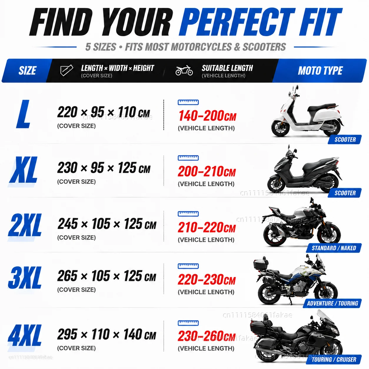 Waterproof All-Season Dustproof UV Protective Motorcycle and Scooter Rain Cover