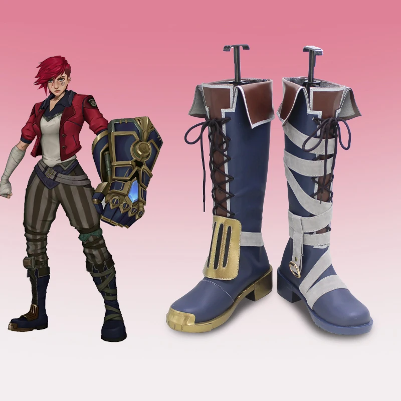Anime Arcane Vi Scarpe Gioco Lol Vi Cosplay Stivali The Piltover Enforcer Tacchi Alti Per Le Donne Ragazze