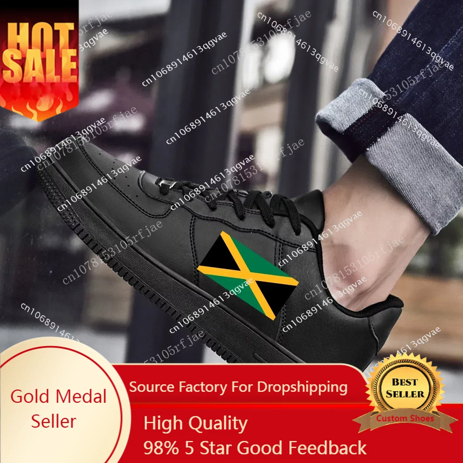 

Jamaican Flag AF Basketball Mens Womens Sports Running High Quality Flats Force Sneakers Lace Up Mesh Customized Made Shoe DIY