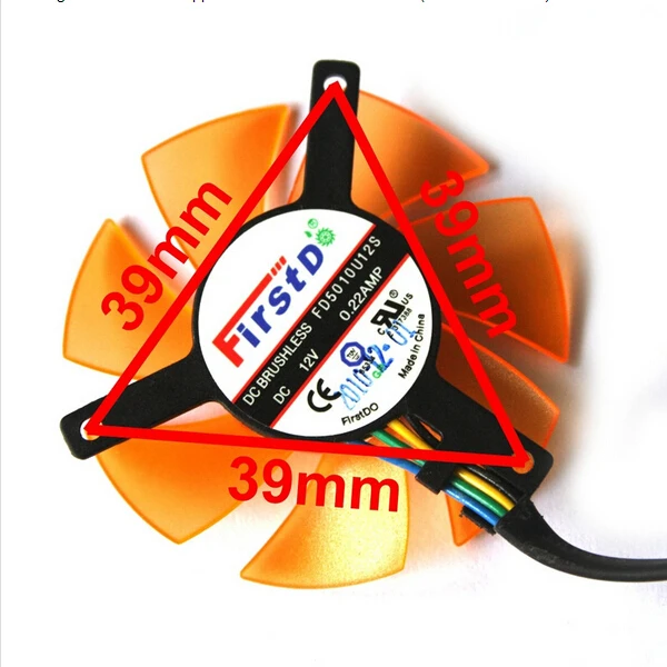 라데온 ZOTAC 9400GT 9500G 8500GT 8600GT 용 비디오 카드 냉각 팬, VGA 쿨러, FD5010U12S PLD05010S12H,47mm 4 핀 DC 12V 0.22A