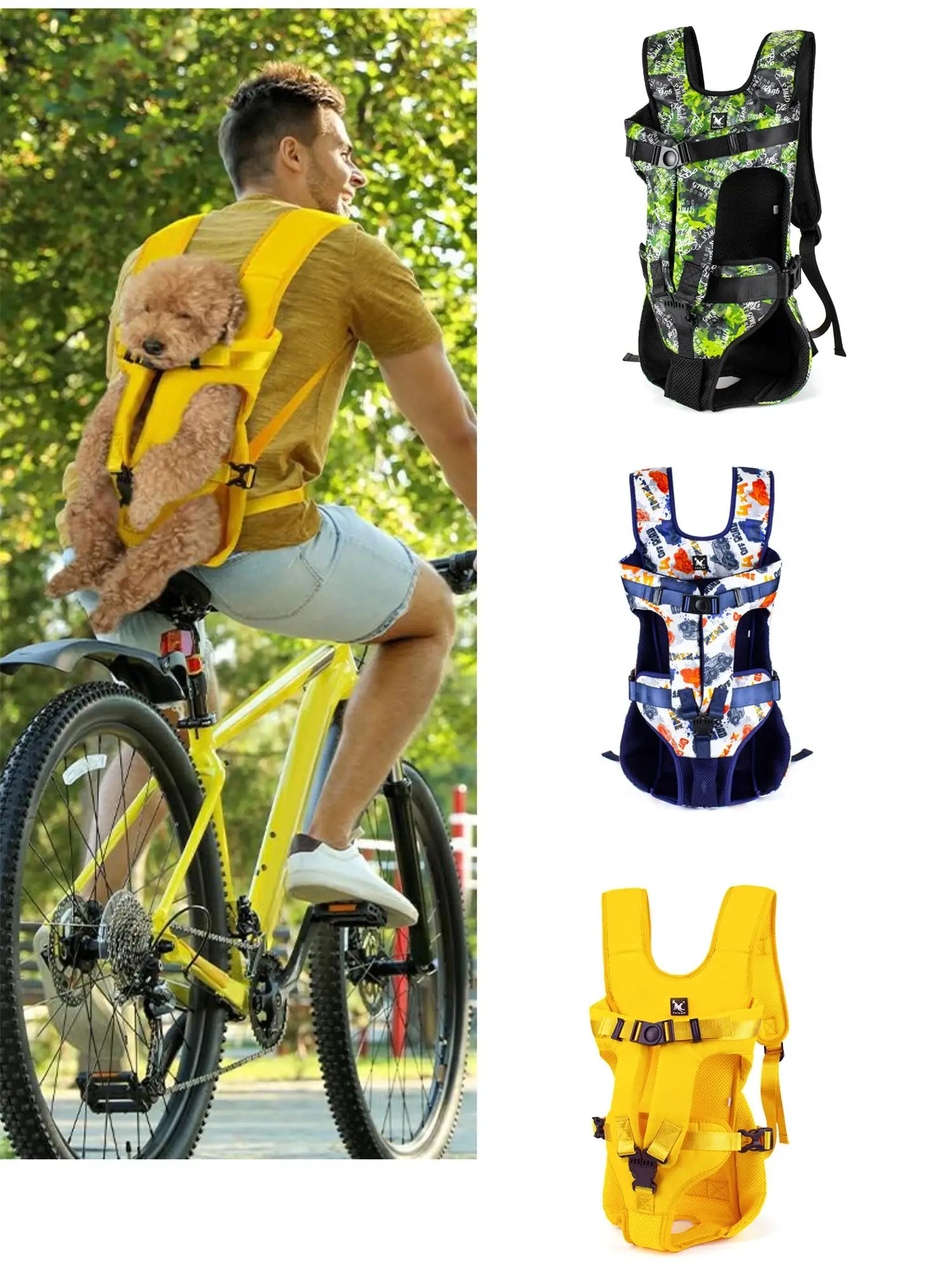 New Pet Dog Outgoing Breathable Backpack Carrier Bag Dog Legs Out Front Bag Carrying for Small Medium Dogs Bulldog Puppy
