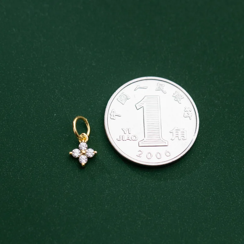 Silver Necklace Charms Pendant Necklace Silver Necklace Silver Pendant TrustDavis Real S925 Sterling Silver Fashion Geometric CZ Charms Pendant For Bracelet or Necklace DIY Accessories Jewelry HY303