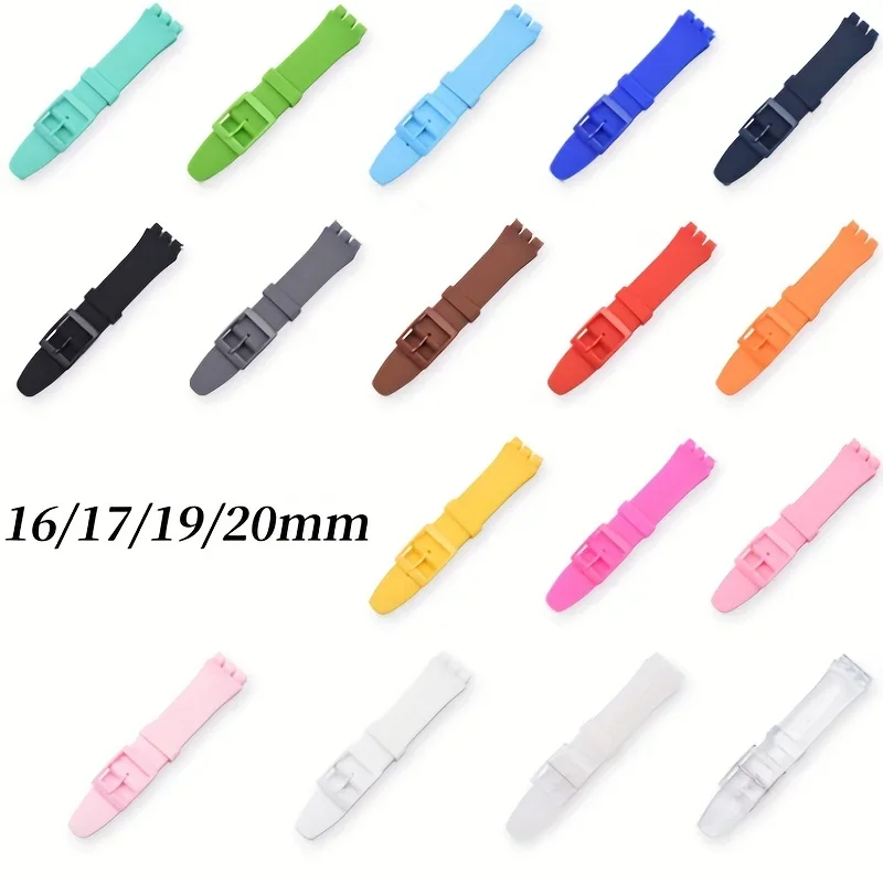 Silicone Waterproof Sports Watch Band - Variety of Sizes and Colors