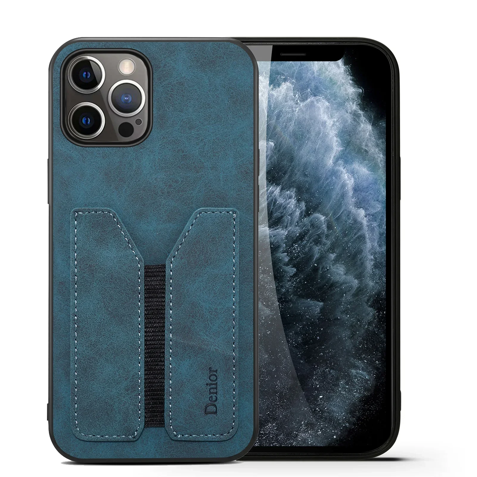 Sleek Leather Card Pocket Wallet Phone Case with Back Cover Design