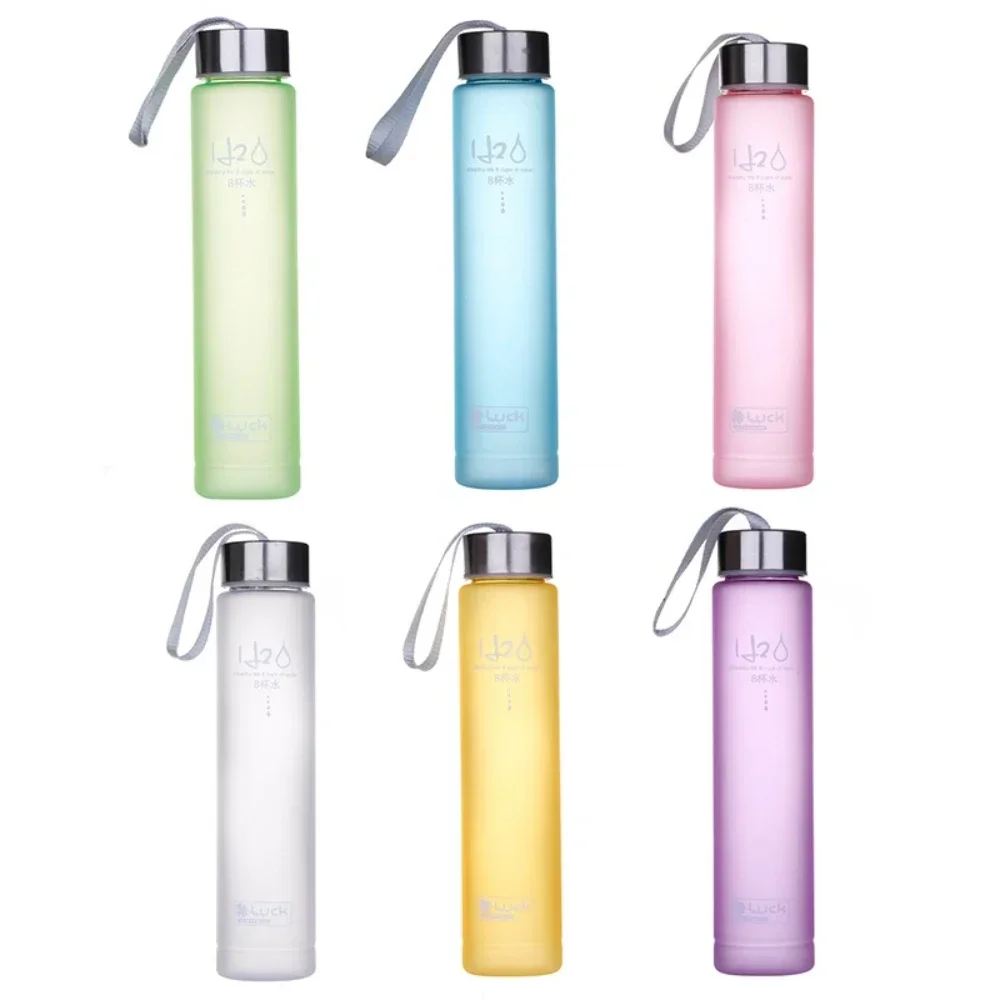 Frosted Transparent Plastic Cup Rope Drinking Bottle Sports Couple Water Cup Drinkware Thermos for Water Bottles Jug Dining water bottle sports water bottle sports bottle plastic water bottle plastic cup