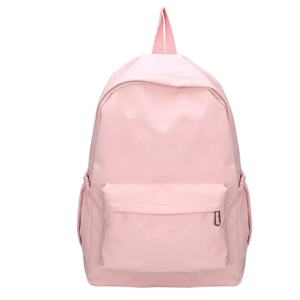 Women Schoolbag Waterproof Large Capacity School Backpack Smooth Zipper Solid Color Teens Girl Casual Daypack Bag Student Supply 7
