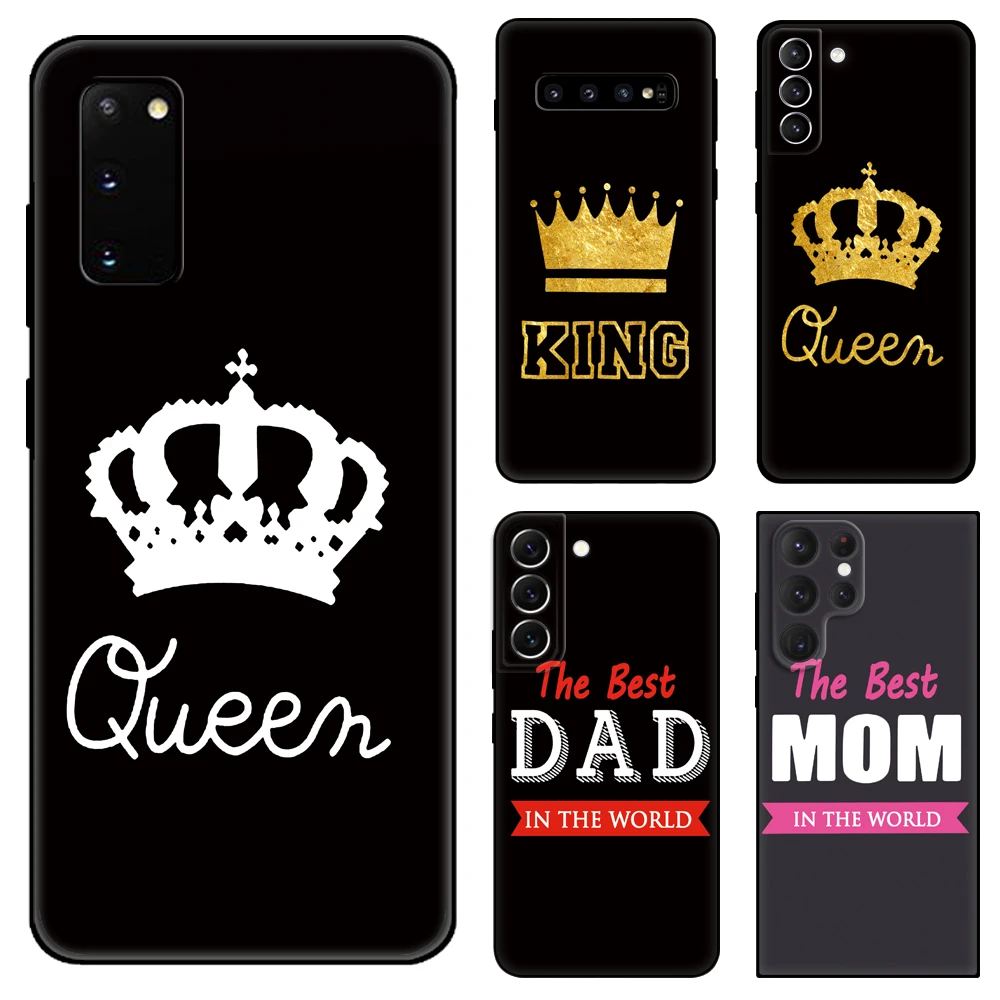 Black-tpu-Case-best-MOM-DAD-king-queen-friend-For-Samsung-galaxy-S22 ...