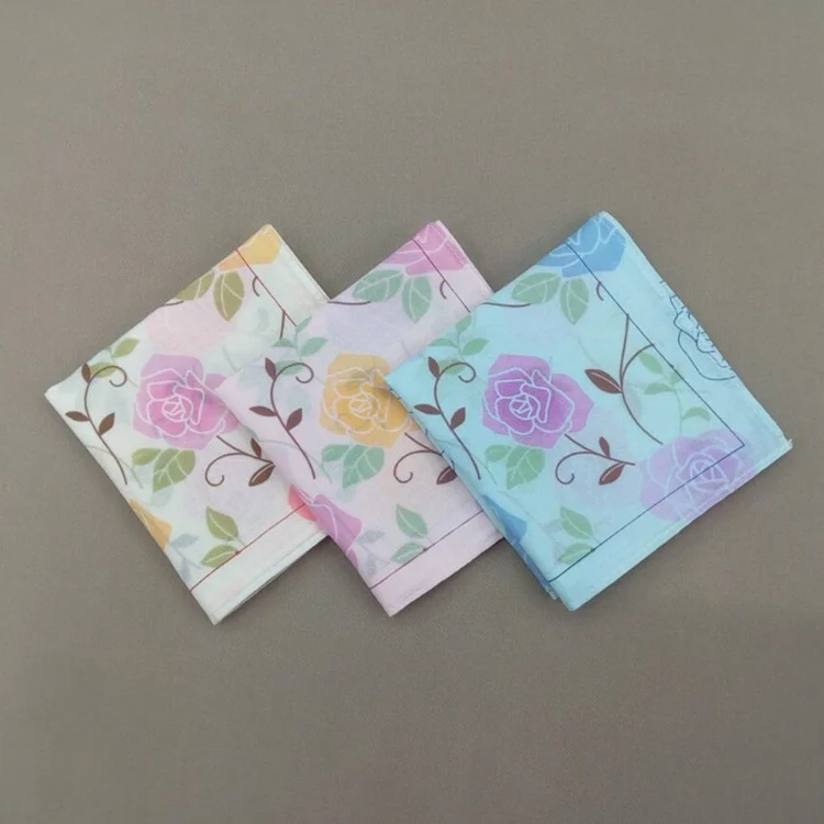 

43 * 43CM 60s Japanese and Korean Handkerchief Cotton Printed Ladies Handkerchief Flower Square